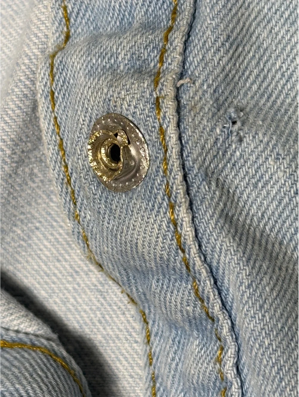Art Franklin Light Blue Denim Button-Up Pinafore Dress for 6
